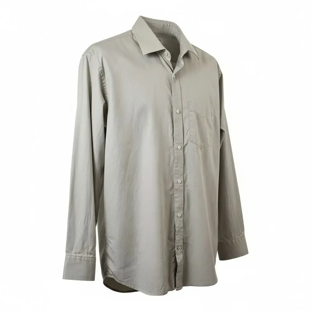 Banana Republic  Cotton Shirt Tan Causal Pocket Neutral Work Wear Preppy XXL